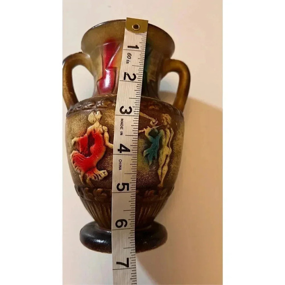 Vintage NORLEANS Jug Vase Greek Motif Pottery Vase  7” Japan - Picture 7 of 9